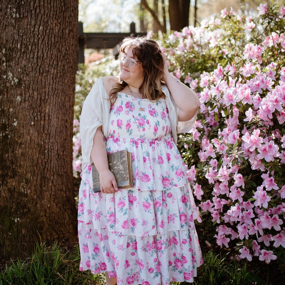 Love shack fancy for target layered dress w/ flora